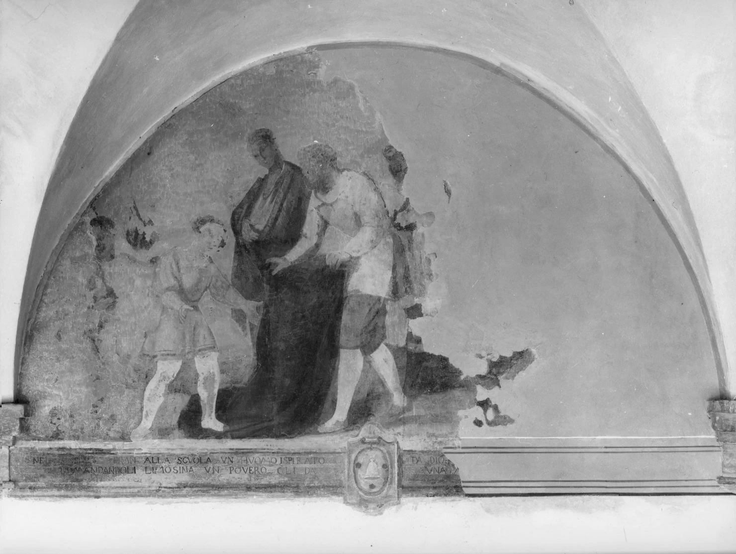 San Francesco d'Assisi fanciullo riceve un mantello da un uomo povero - Poggibonsi, Siena